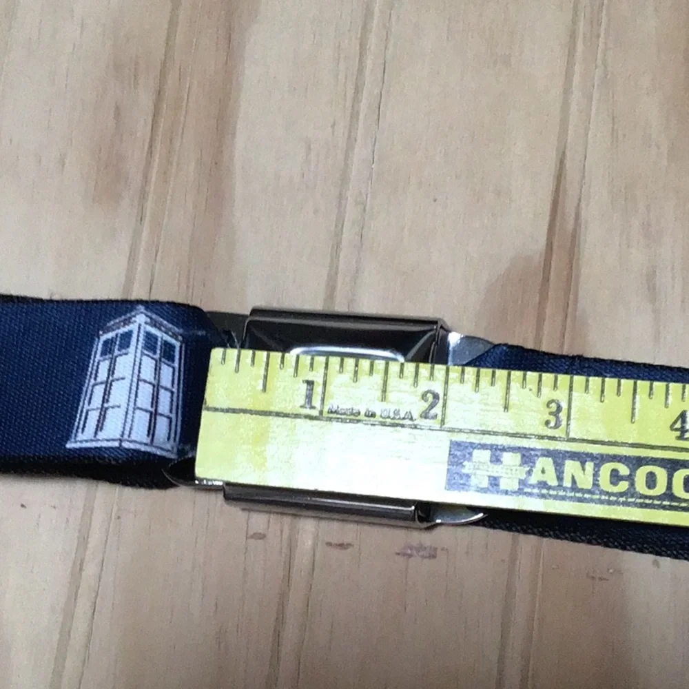 Buckle Down Keep Calm‎ Doctor Who TARDIS Adjustable Seatbelt Style Navy Web Belt